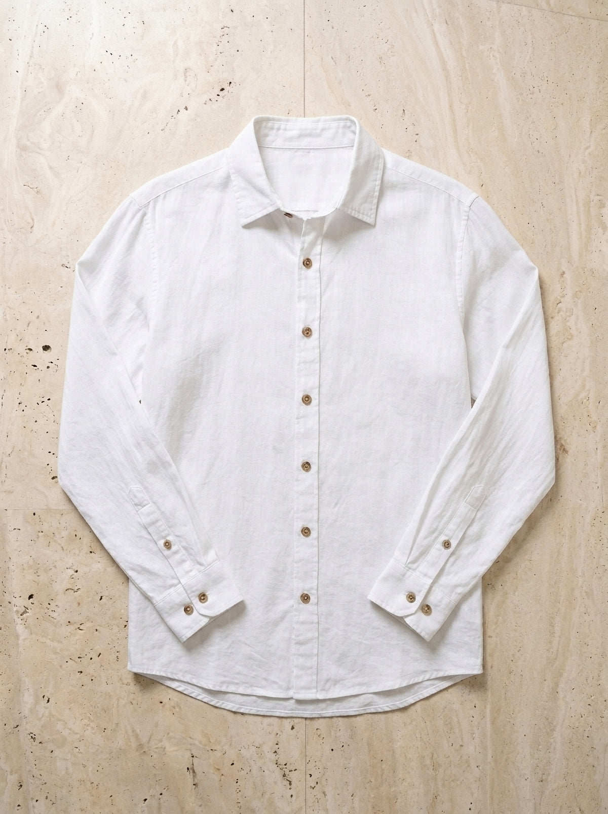Branco | Camisa social Ménerbes branco – peça sozinha vista de cima
