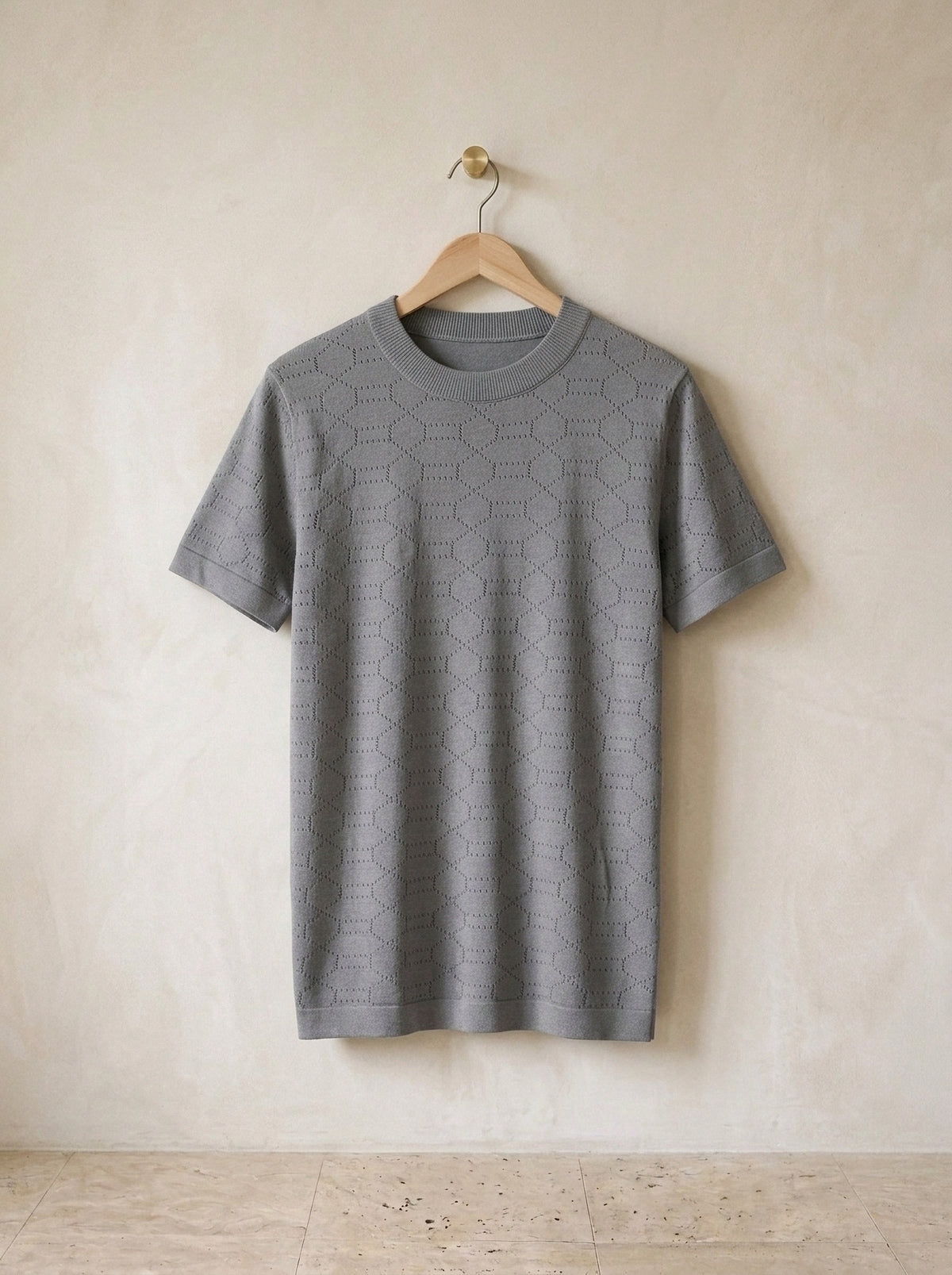 Cinza | Camiseta de tricô Menton cinza – peça sozinha, foto de produto