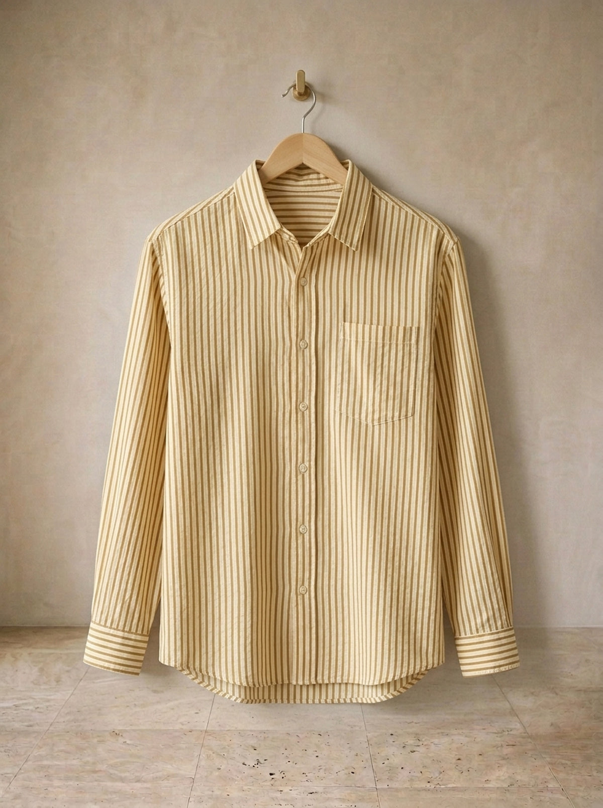 Amarelo | Camisa de listras finas Milão amarelo – peça sozinha, foto de produto