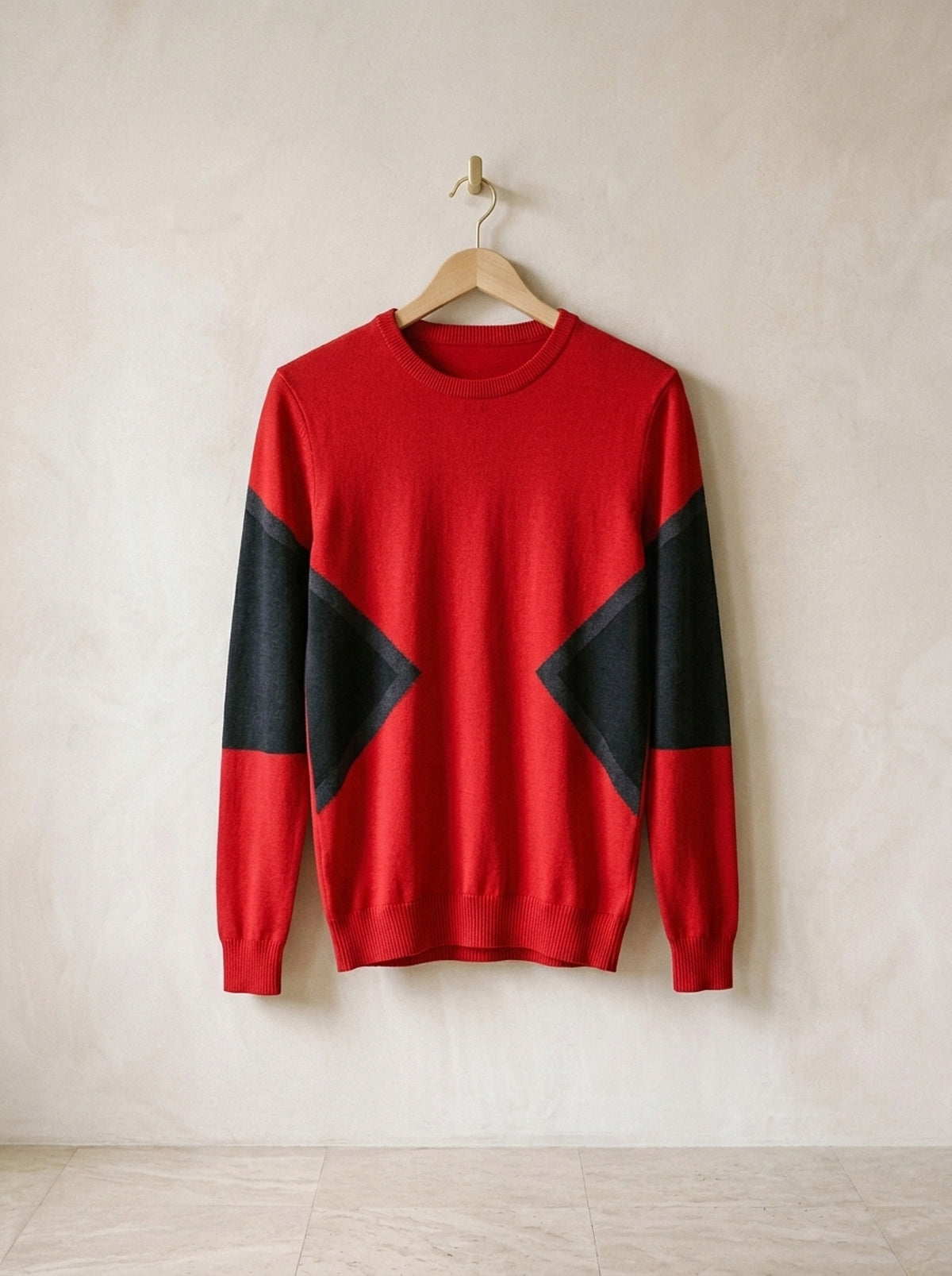 Vermelho | Suéter de algodão mercerizado com recortes Morzine vermelho – peça sozinha, foto de produto