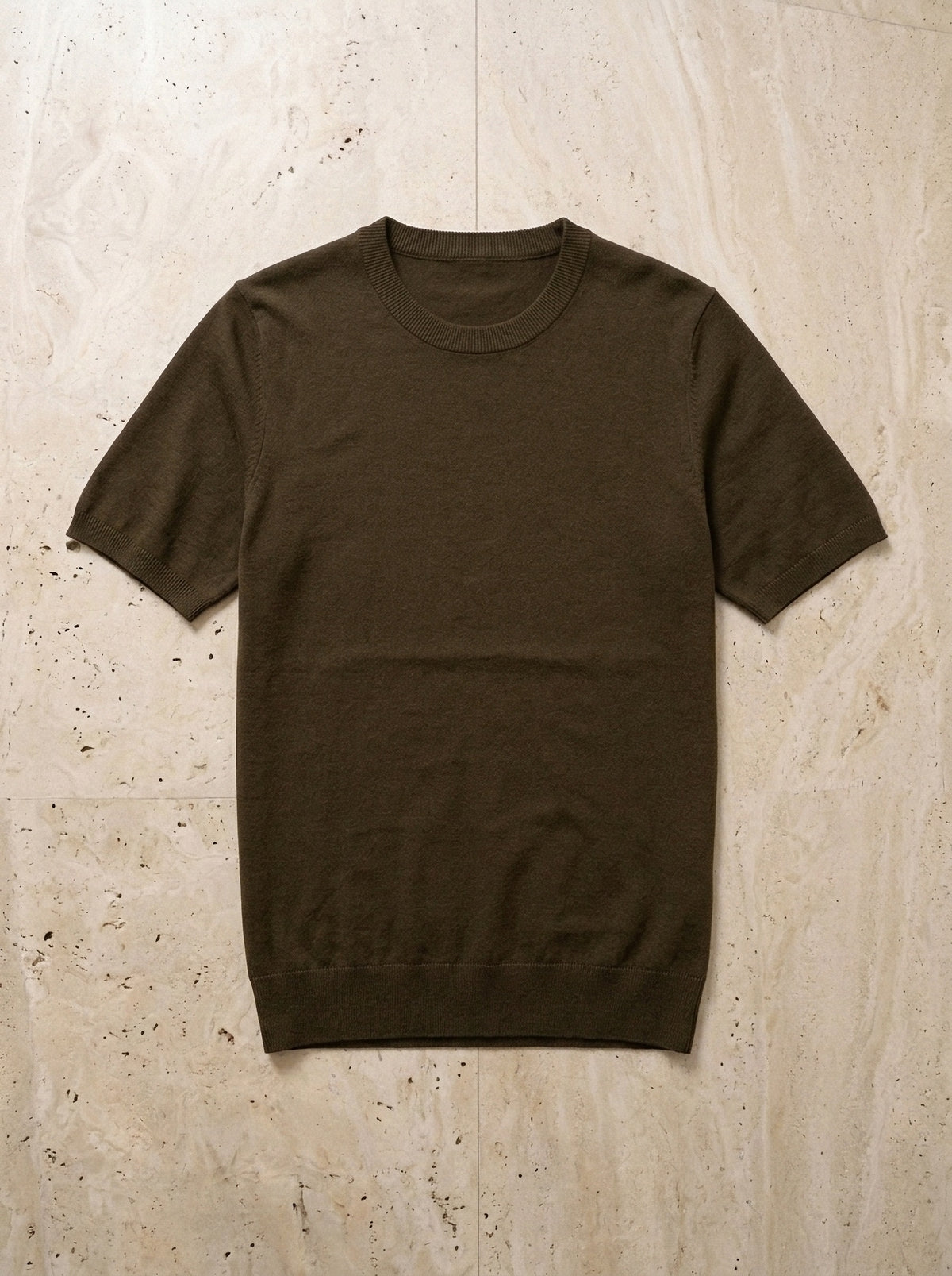 Marrom | Camiseta de tricot Myrdal marrom – peça sozinha vista de cima