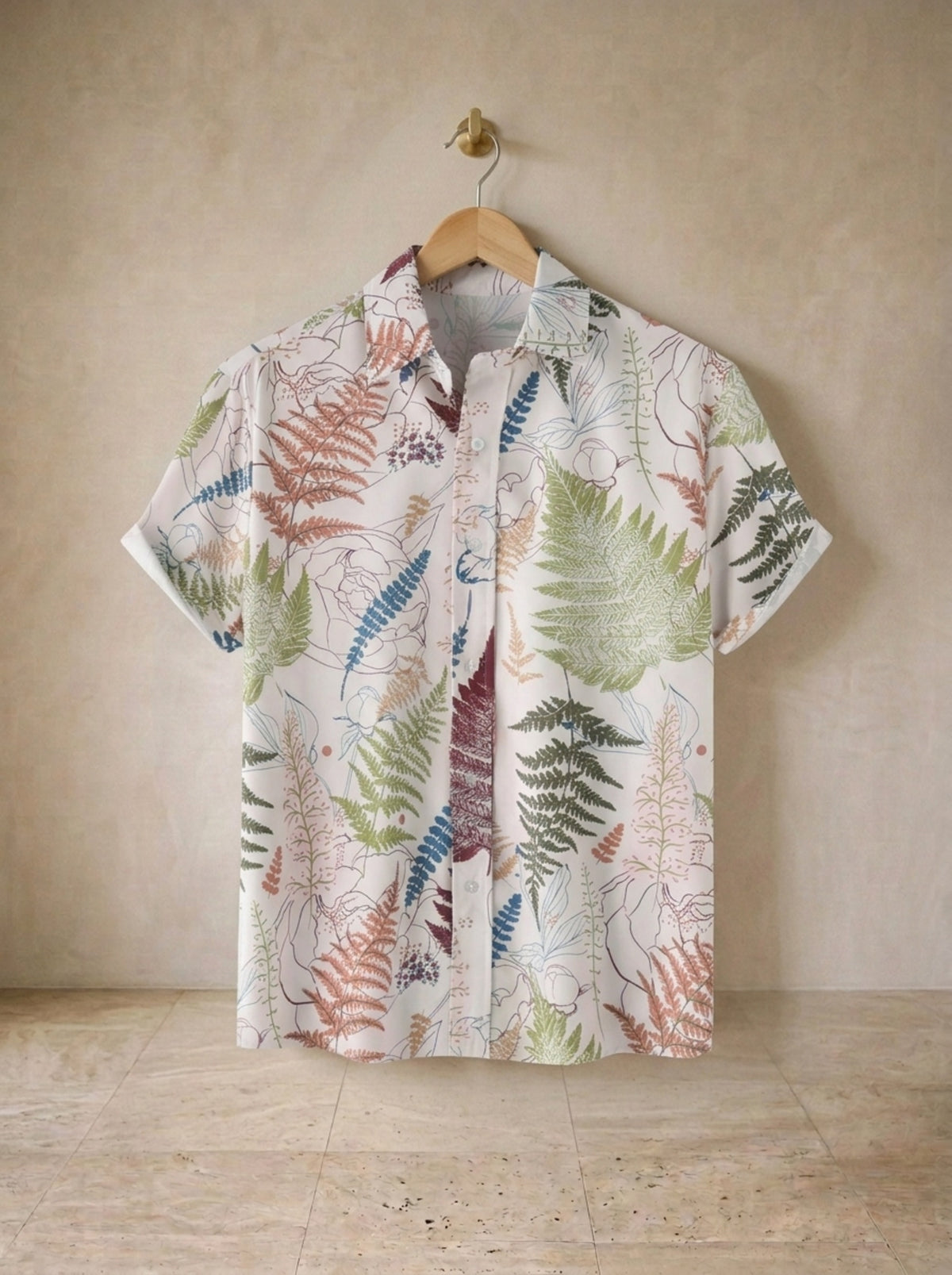 Camisa estampa de folhagens Nazaré – peça sozinha, foto de produto