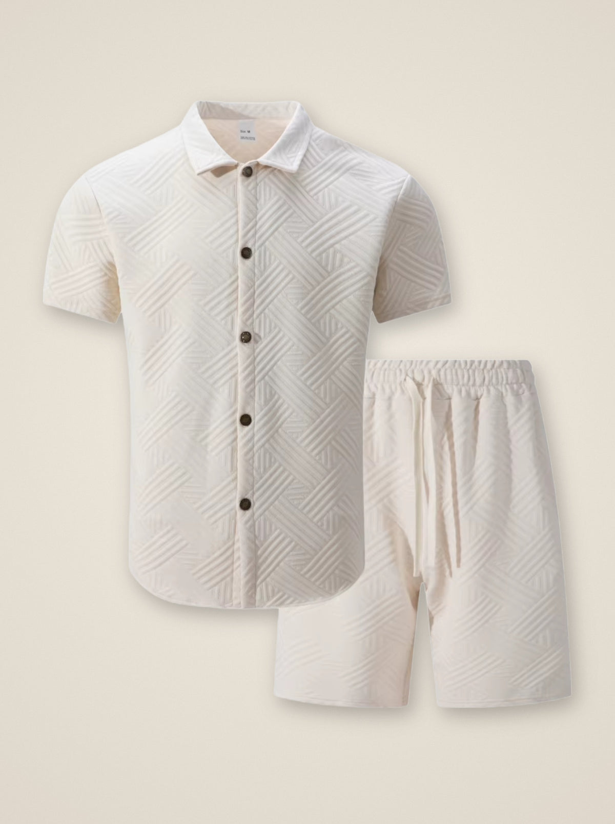 Creme | Conjunto camisa de tricô e short Nerja creme – peça sozinha, foto de produto