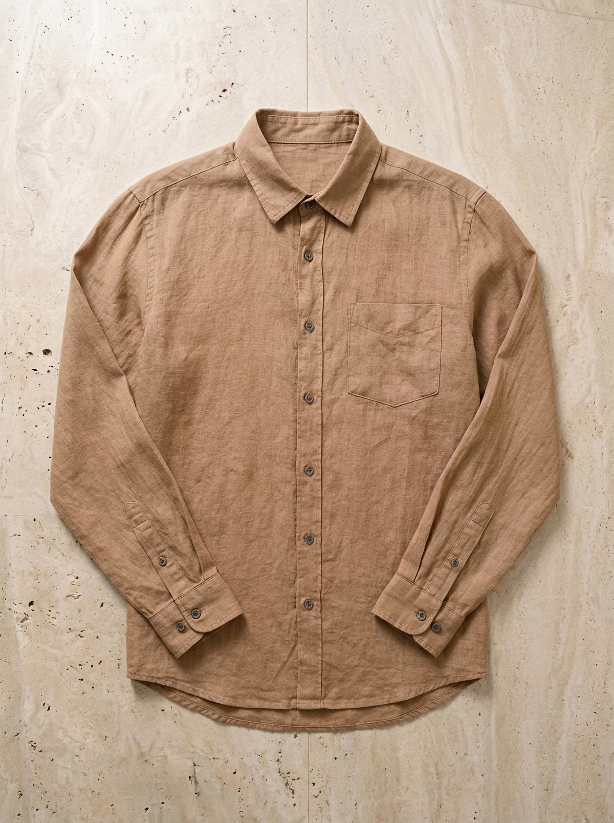 Caqui | Camisa social slim Nottingham caqui – peça sozinha vista de cima