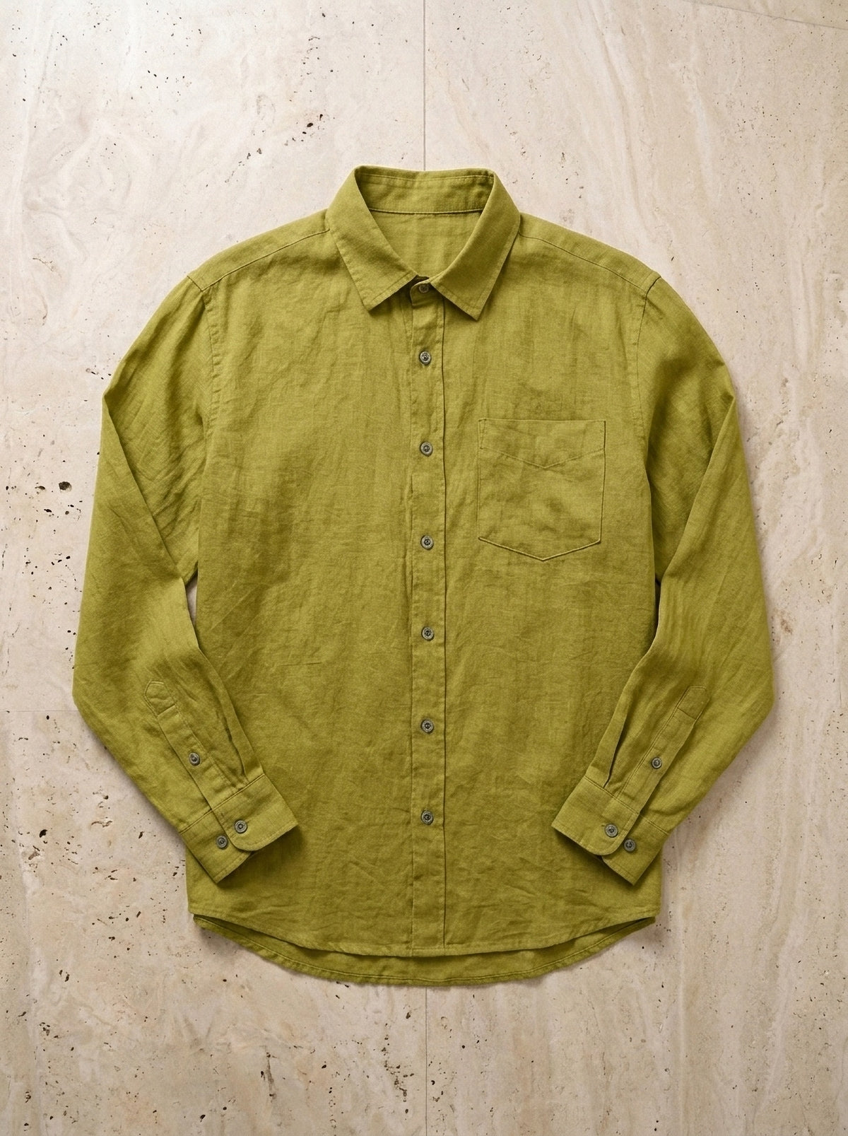 Verde | Camisa social slim Nottingham verde – peça sozinha vista de cima