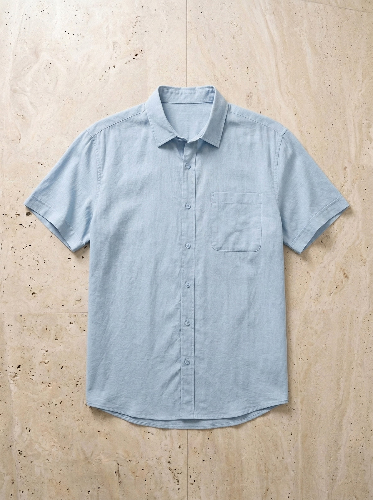 Azul-claro | Camisa social slim Óbidos azul-claro – peça sozinha vista de cima