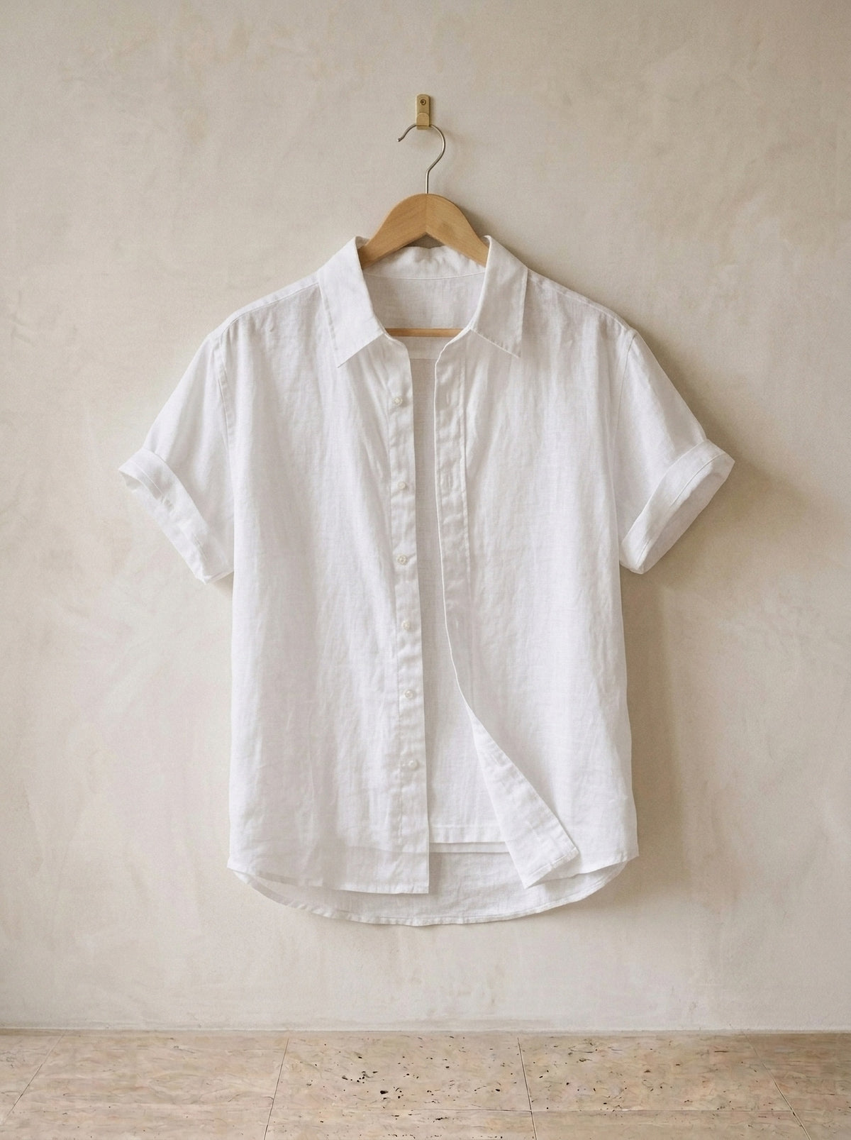 Branco | Camisa social de linho Olbia branco – peça sozinha, foto de produto