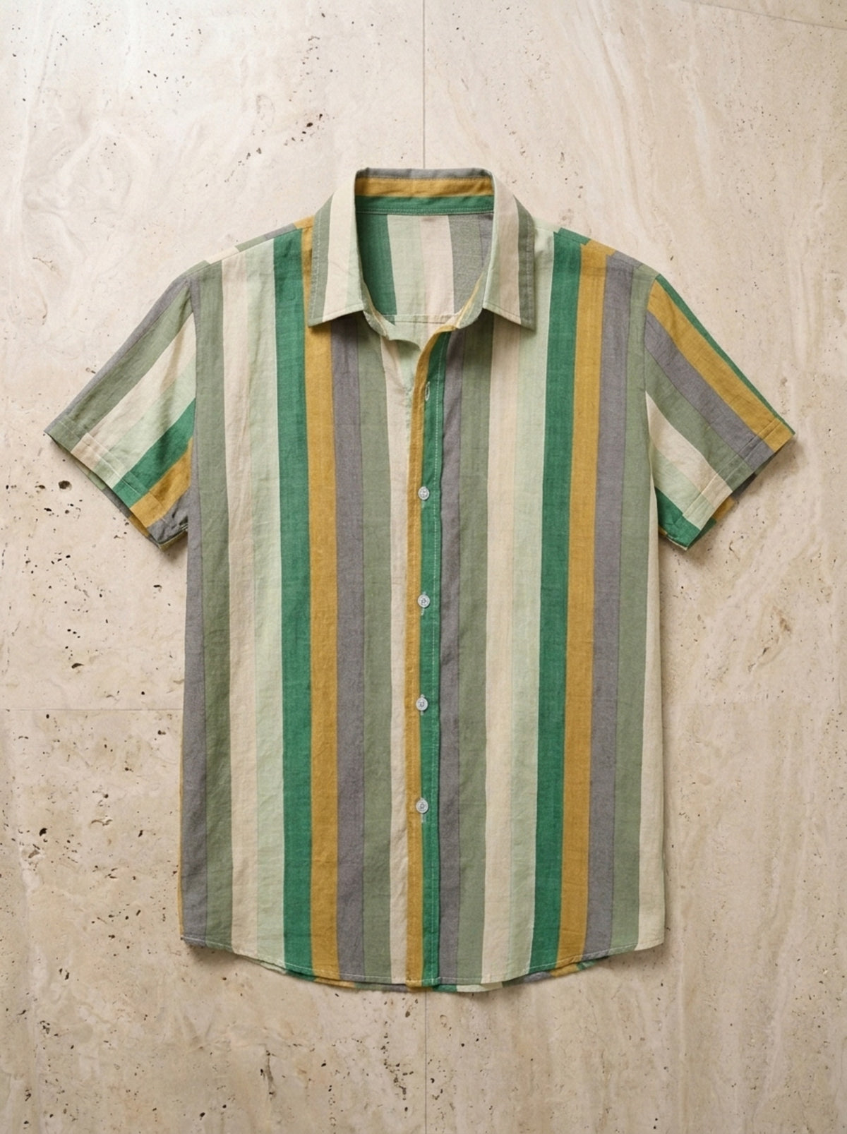 Camisa listrada Ostuni – peça sozinha vista de cima