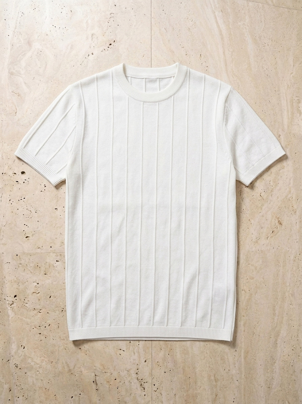 Branco | Camiseta de tricô Otranto branco – peça sozinha vista de cima