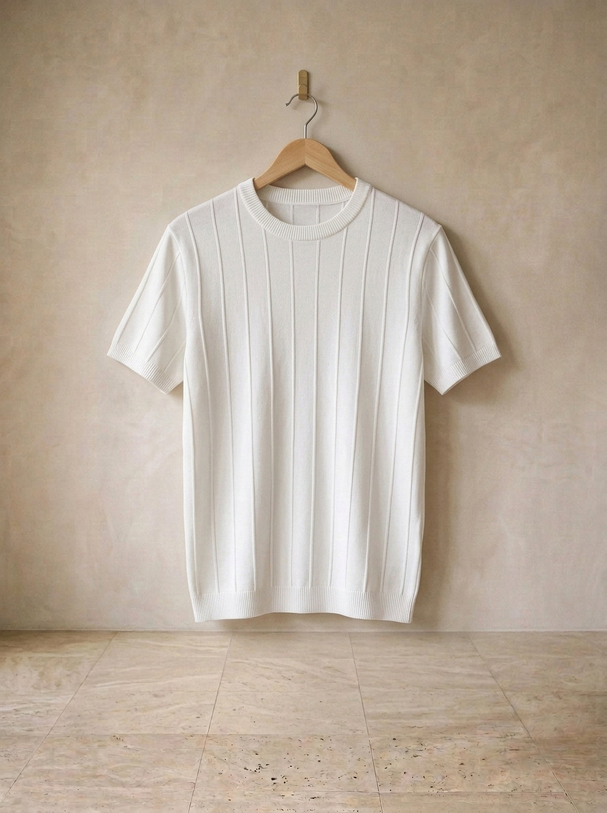 Branco | Camiseta de tricô Otranto branco – peça sozinha, foto de produto