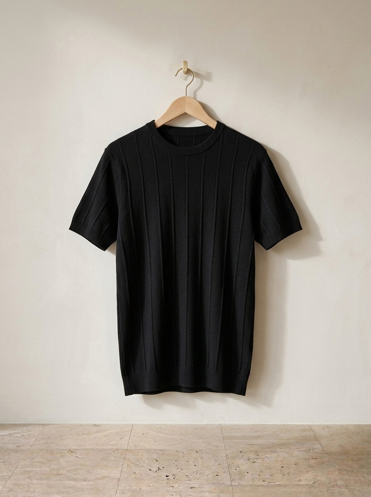 Preto | Camiseta de tricô Otranto preto – peça sozinha, foto de produto