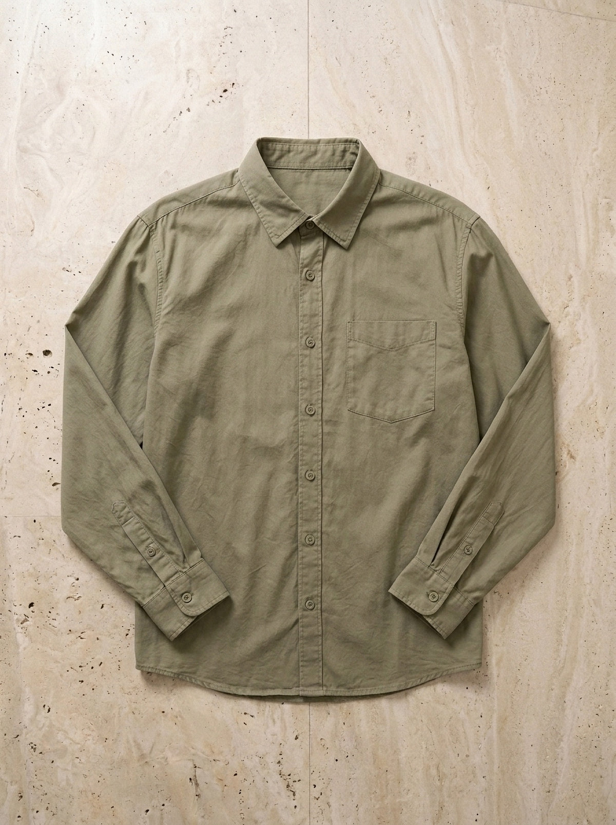 Caqui | Camisa de algodão Padova caqui – peça sozinha vista de cima