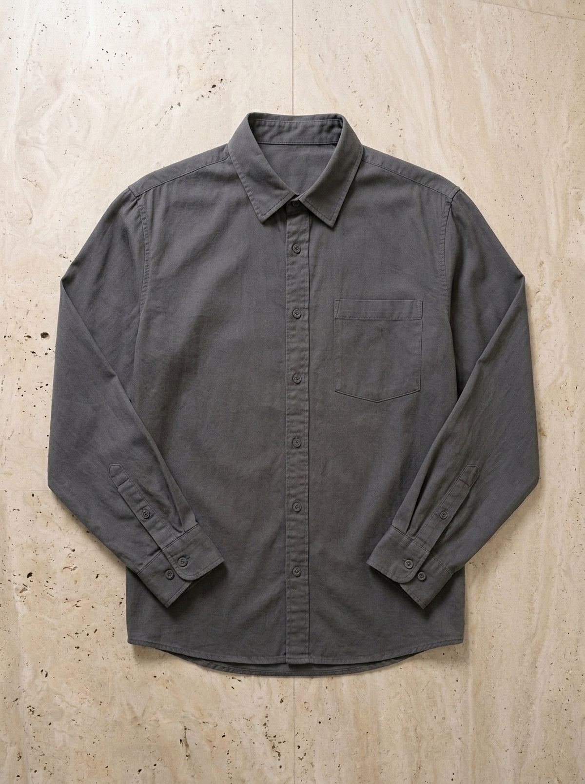 Cinza | Camisa de algodão Padova cinza – peça sozinha vista de cima