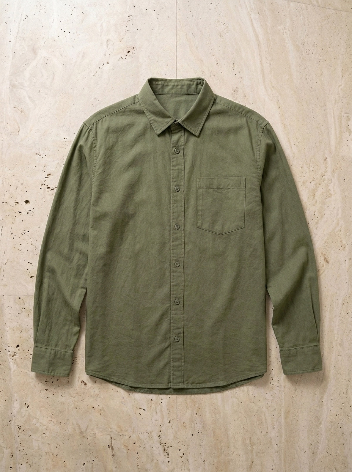 Verde | Camisa de algodão Padova verde – peça sozinha vista de cima
