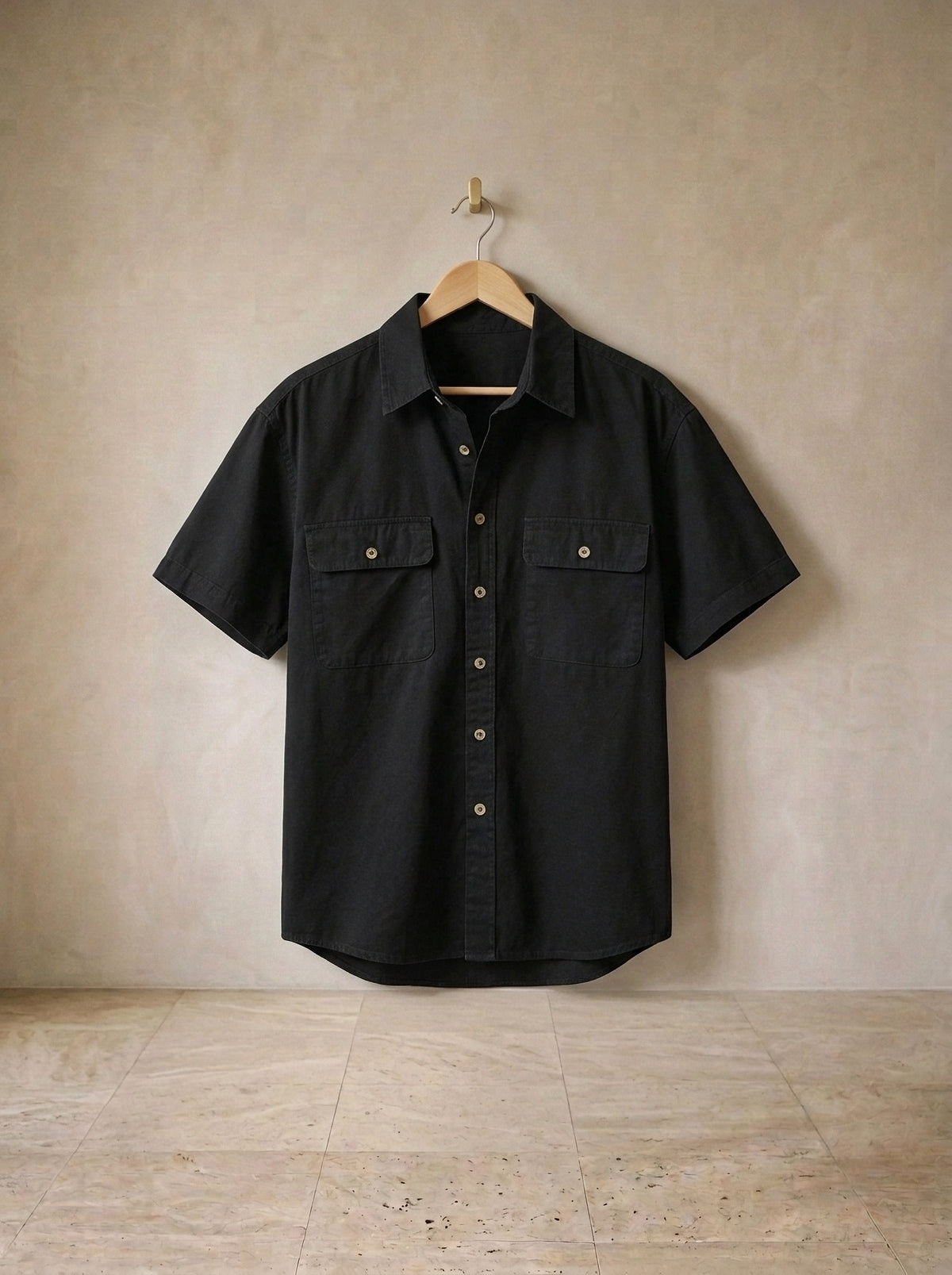 Preto | Camisa social de algodão Parma preto – peça sozinha, foto de produto
