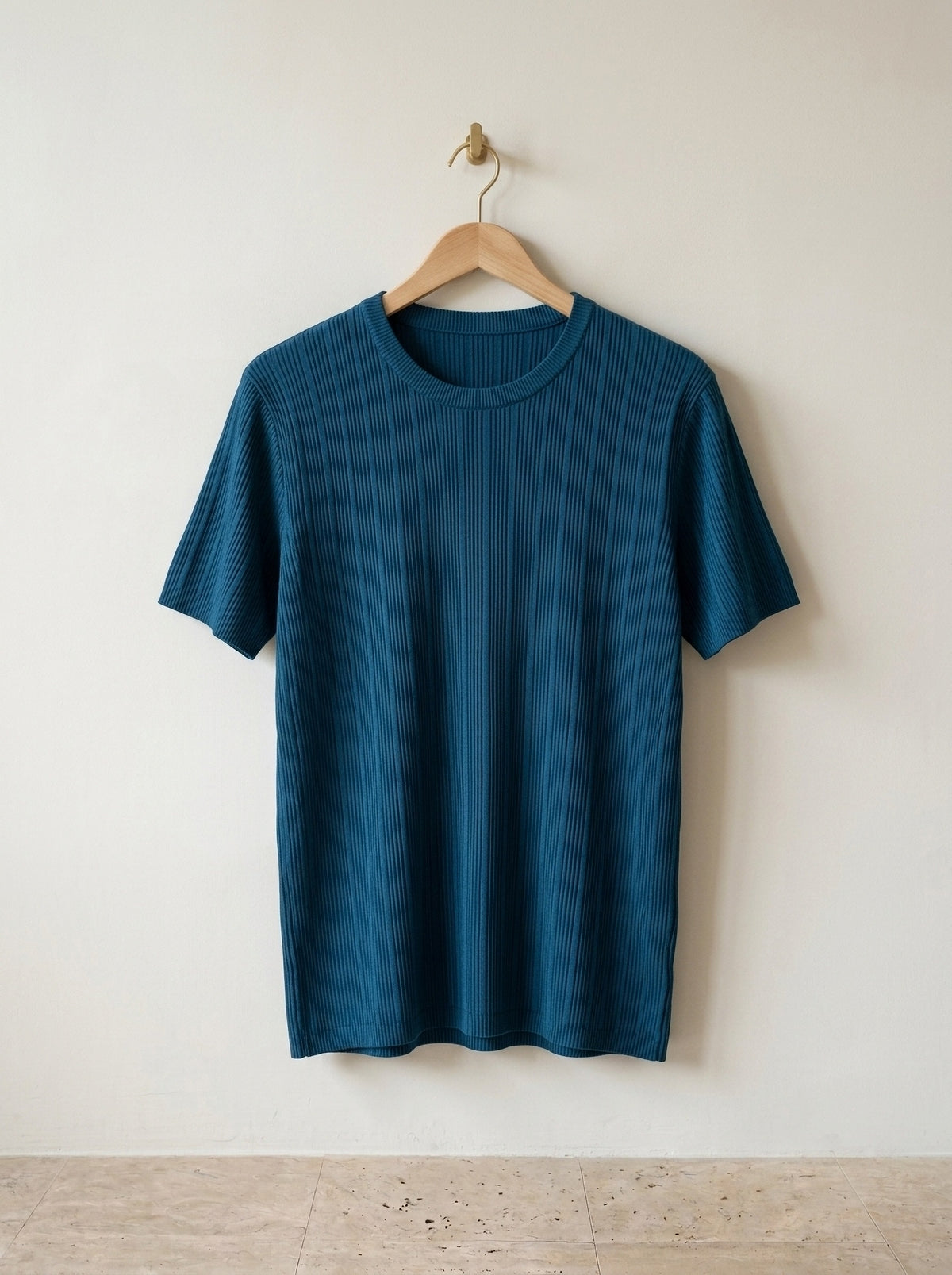 Azul | Camiseta de tricô Perugia azul – peça sozinha, foto de produto