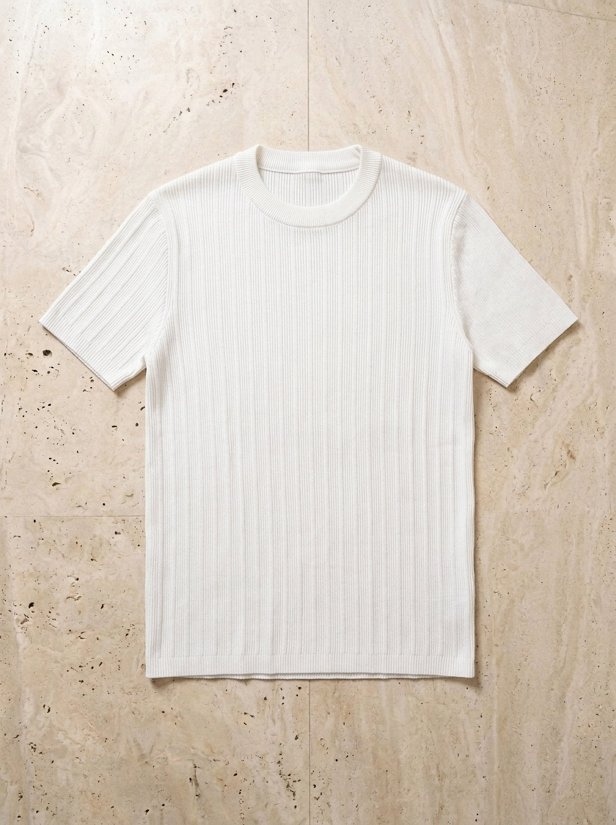 Branco | Camiseta de tricô Perugia branco – peça sozinha vista de cima