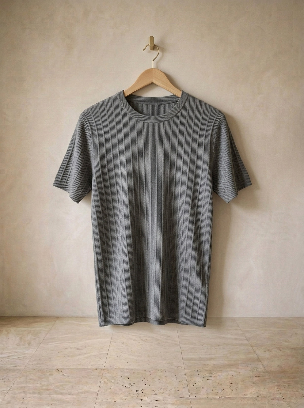 Cinza | Camiseta de tricô Perugia cinza – peça sozinha, foto de produto