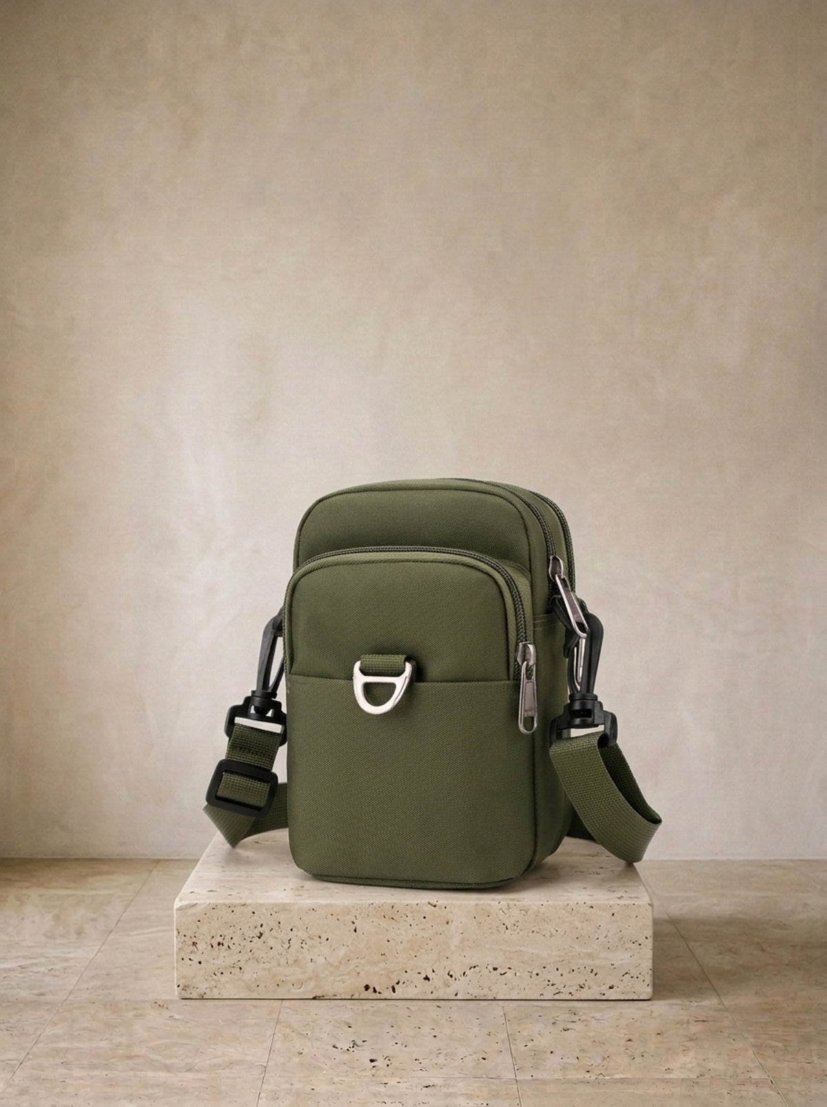 Verde-militar | Bolsa tiracolo Pitigliano verde-militar – bolsa sozinha, foto de produto