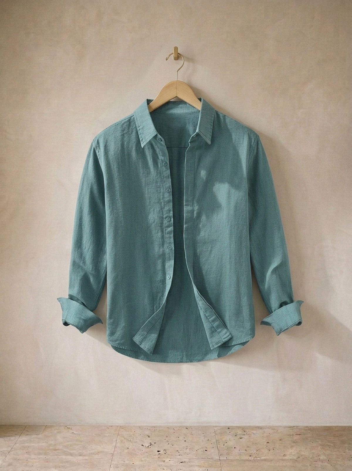 Azul | Camisa de linho Ponta Delgada azul – peça sozinha, foto de produto