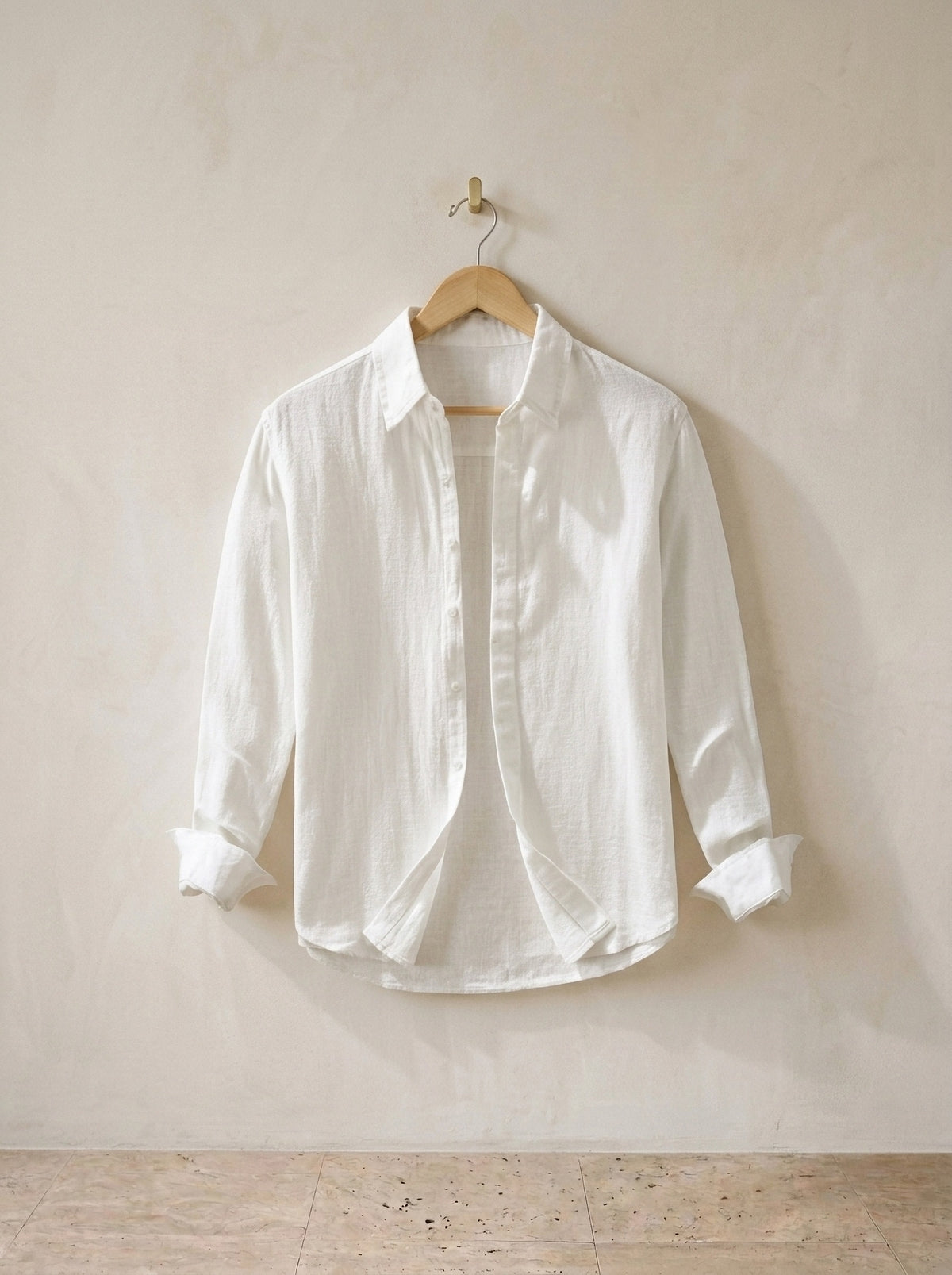 Branco | Camisa de linho Ponta Delgada branco – peça sozinha, foto de produto
