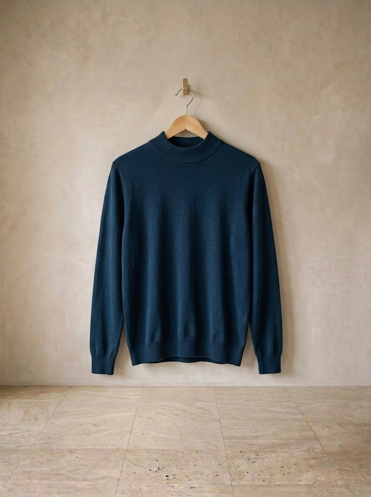 Azul-marinho | Suéter meia gola de viscose Pontresina azul-marinho – peça sozinha, foto de produto