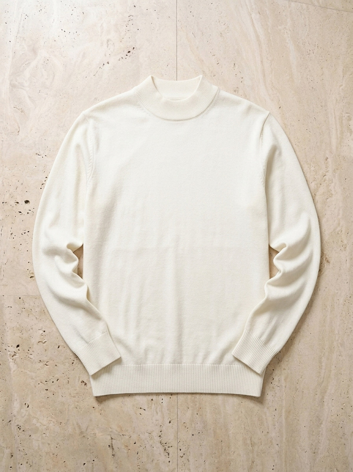Branco | Suéter meia gola de viscose Pontresina branco – peça sozinha vista de cima