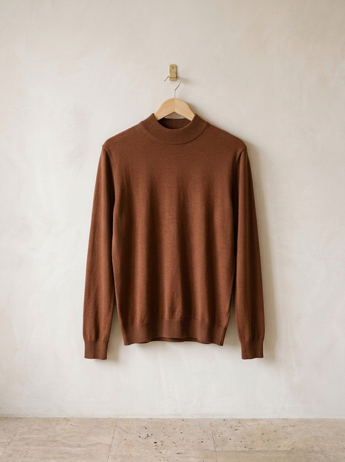 Marrom | Suéter meia gola de viscose Pontresina marrom – peça sozinha, foto de produto