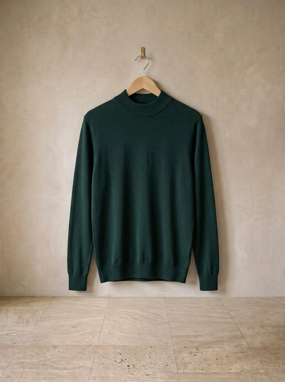 Verde | Suéter meia gola de viscose Pontresina verde – peça sozinha, foto de produto