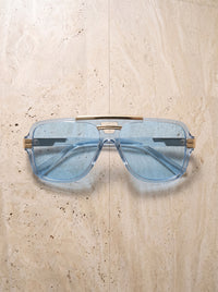Cristal com lente azul