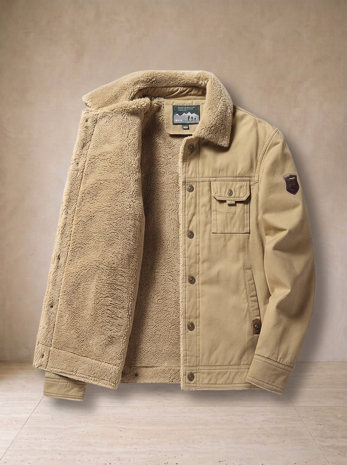 Caqui | Jaqueta sherpa Portofino caqui – peça sozinha, foto de produto