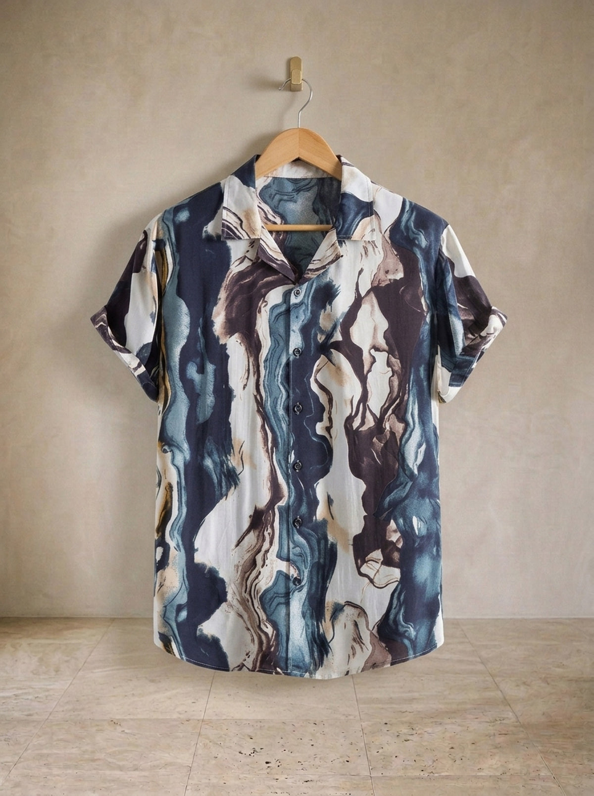 Camisa estampa marmorizada Poznań – peça sozinha, foto de produto