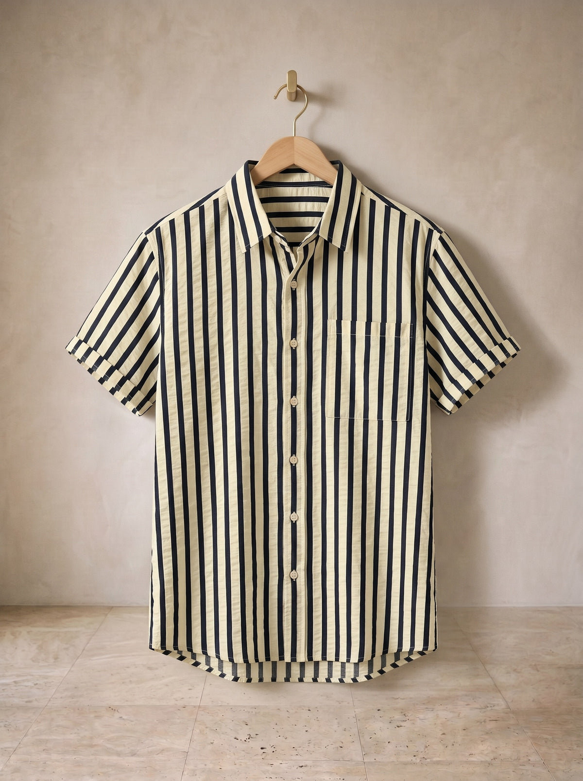 Camisa listrada manga curta Praga – peça sozinha, foto de produto