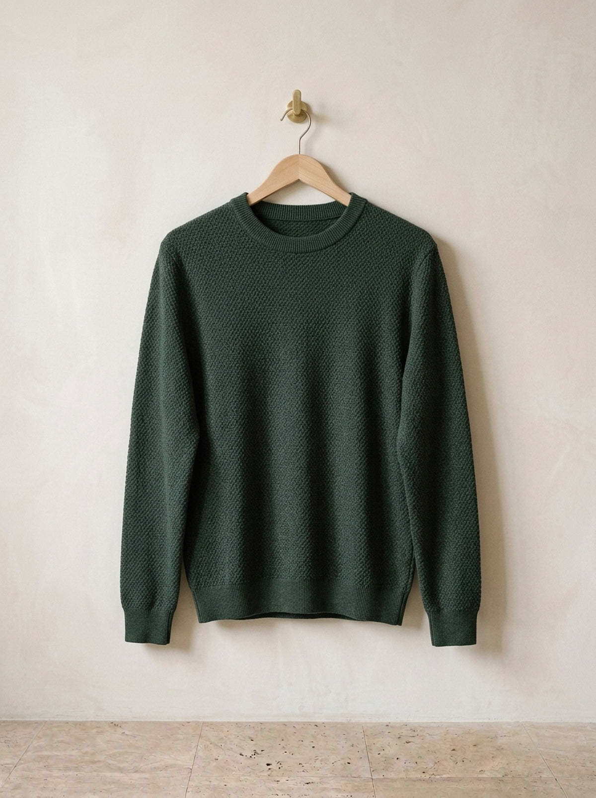 Verde | Suéter textura colmeia Pristina verde – peça sozinha, foto de produto