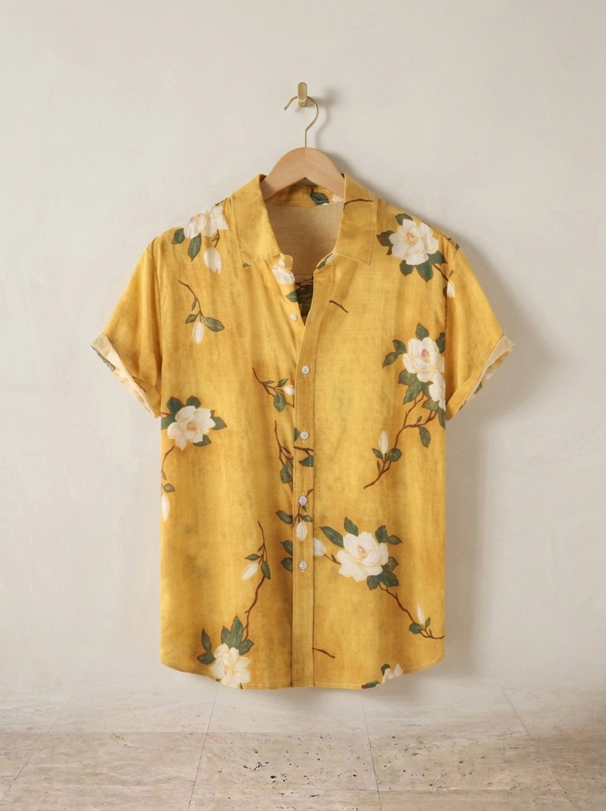 Amarelo | Camisa floral Provence amarelo – peça sozinha, foto de produto