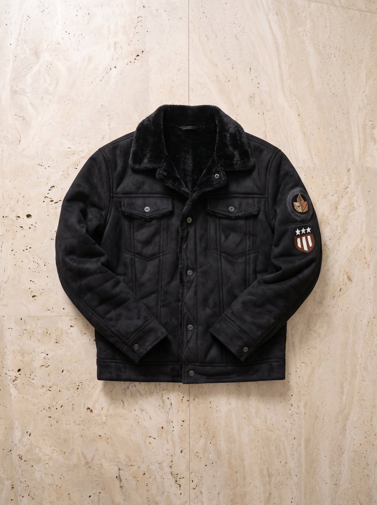Preto | Jaqueta casual Rauma preto – peça sozinha vista de cima