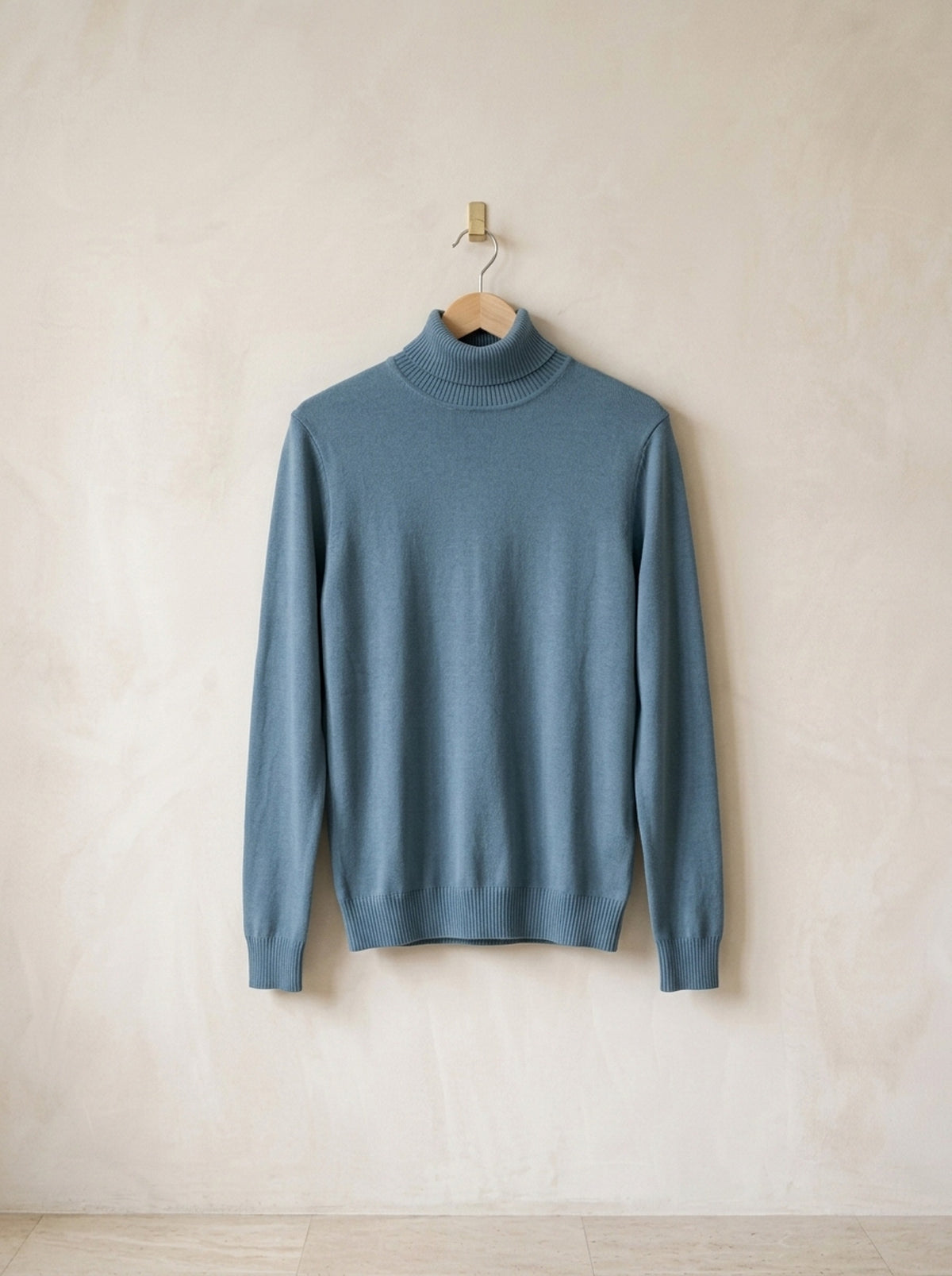 Azul | Suéter gola alta slim Ringgenberg azul – peça sozinha, foto de produto