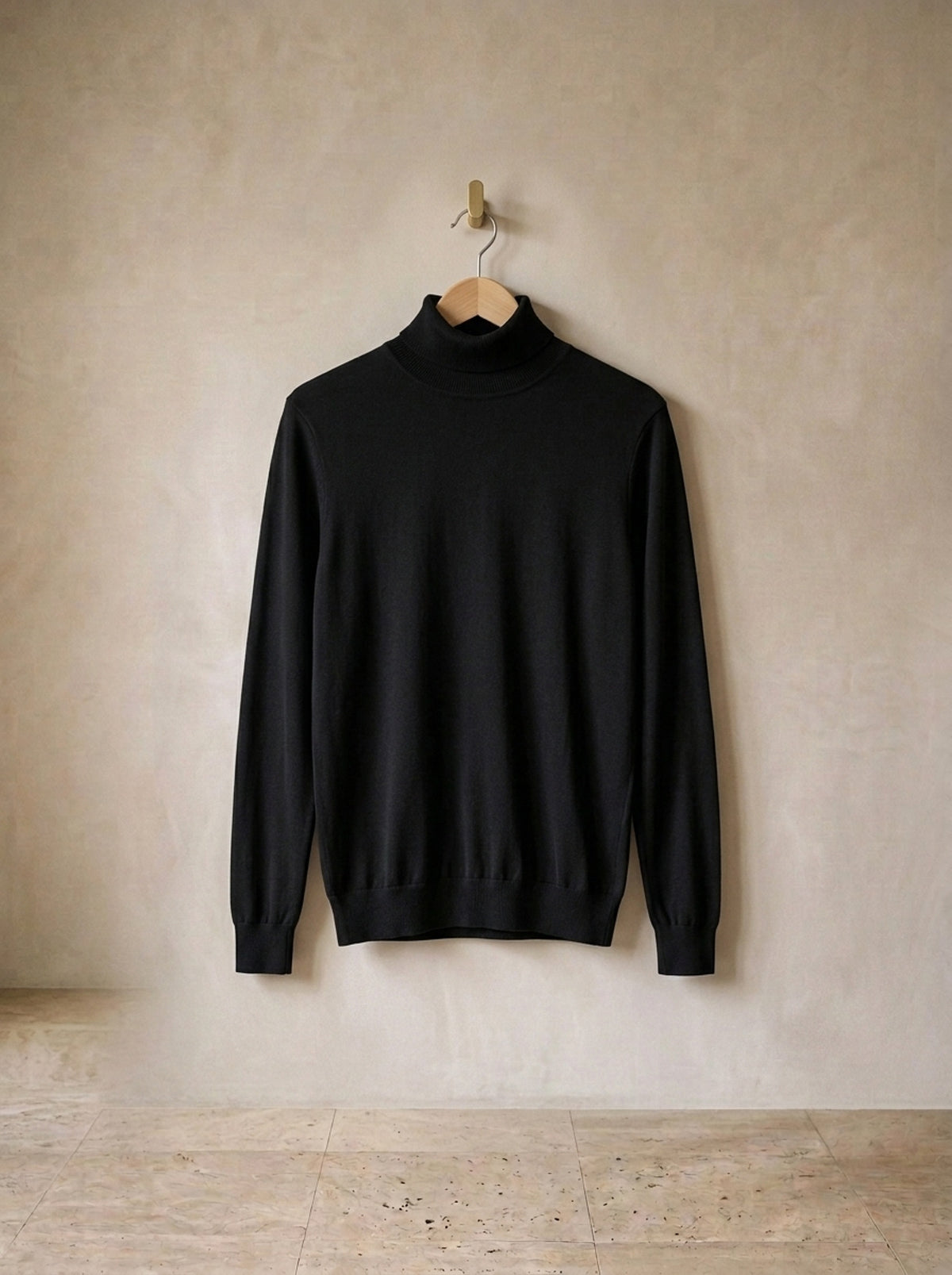 Preto | Suéter gola alta slim Ringgenberg preto – peça sozinha, foto de produto