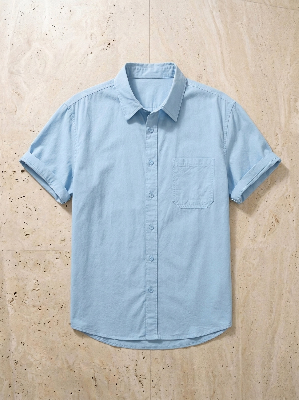 Azul | Camisa social slim Riquewihr azul – peça sozinha vista de cima