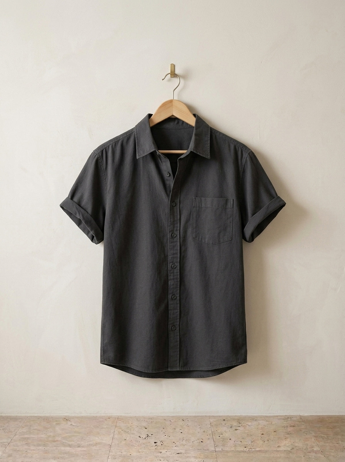 Cinza-escuro | Camisa social slim Riquewihr cinza-escuro – peça sozinha, foto de produto