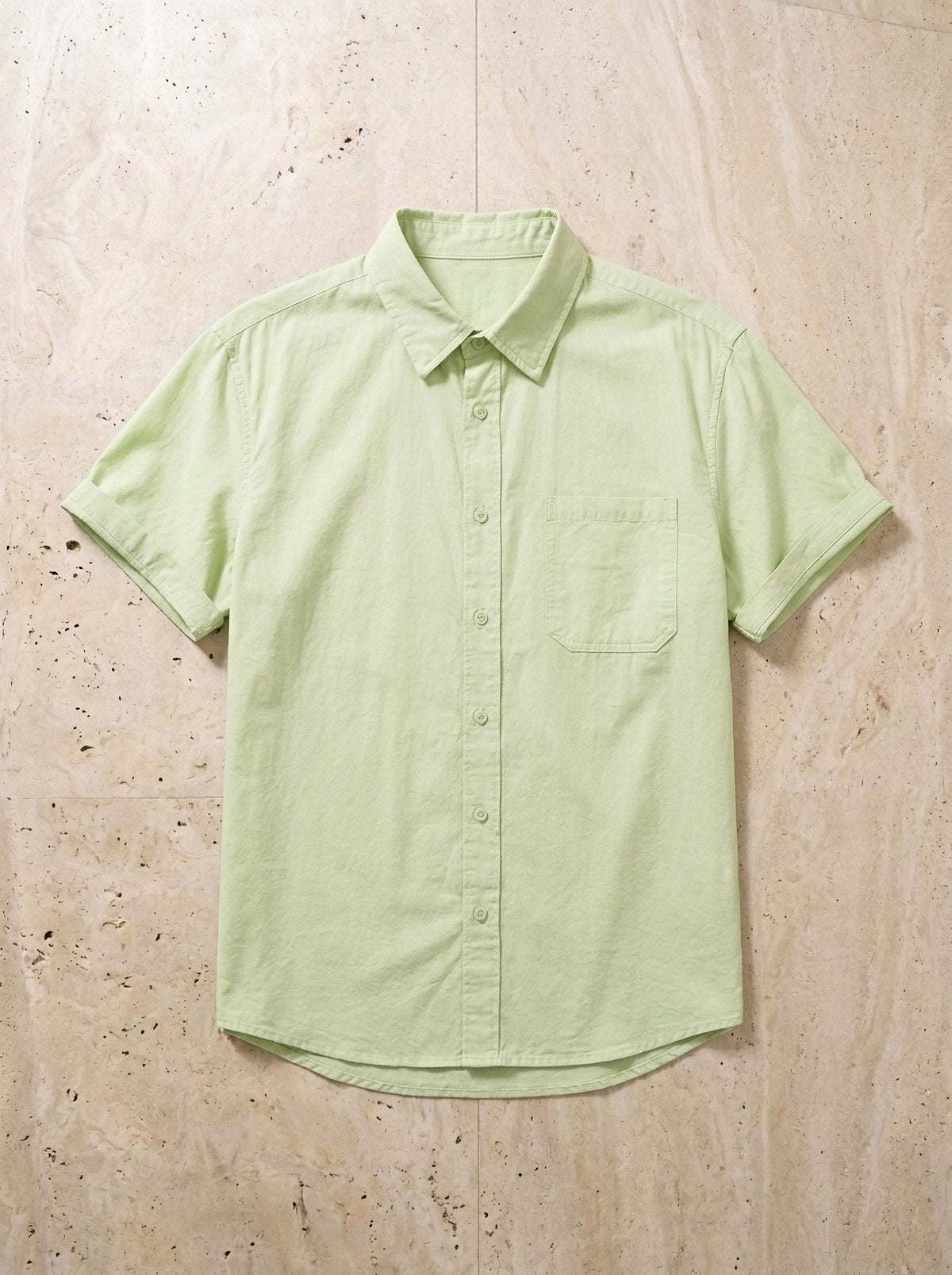 Verde | Camisa social slim Riquewihr verde – peça sozinha vista de cima