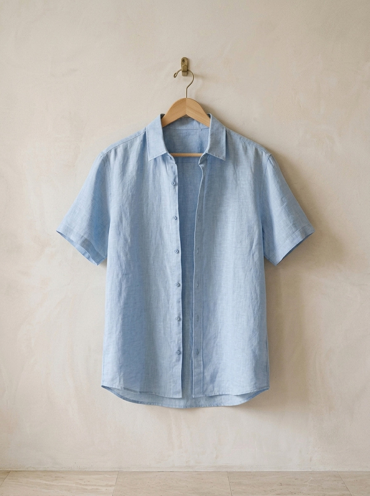 Azul-claro | Camisa de linho slim Roma azul-claro – peça sozinha, foto de produto