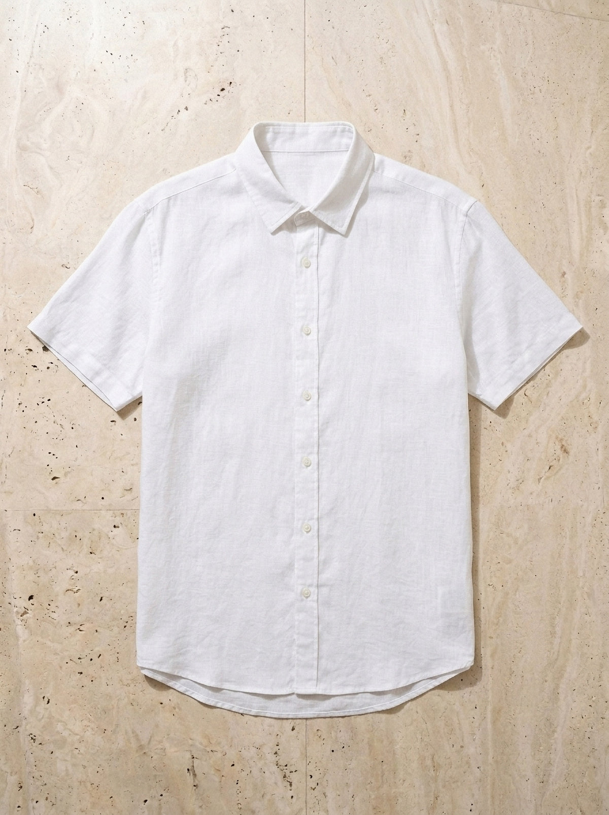 Branco | Camisa de linho slim Roma branco – peça sozinha vista de cima