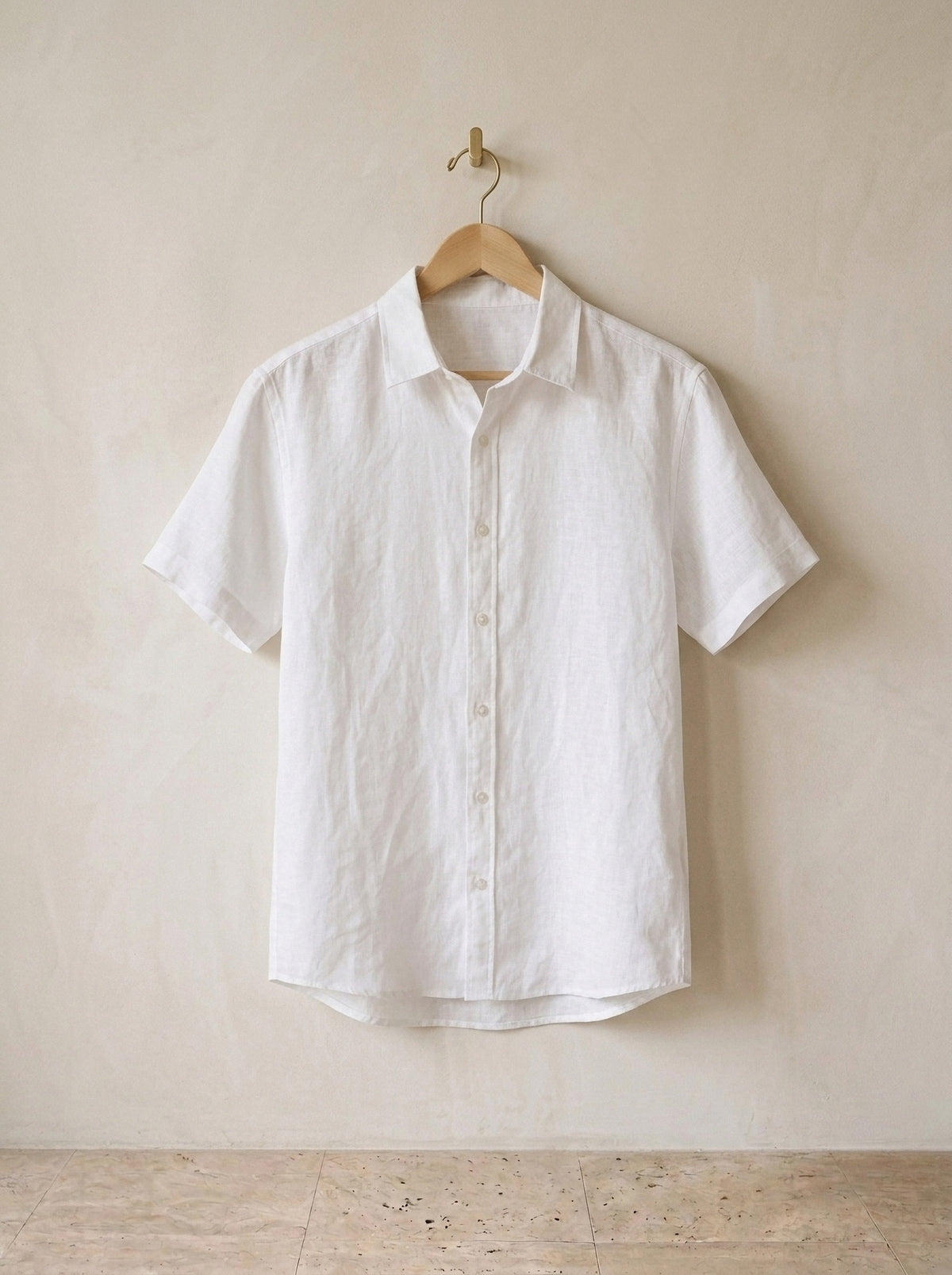 Branco | Camisa de linho slim Roma branco – peça sozinha, foto de produto