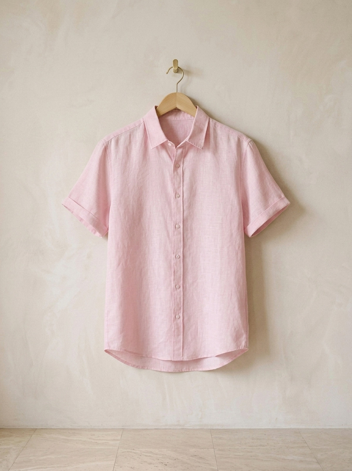 Rosa | Camisa de linho slim Roma rosa – peça sozinha, foto de produto