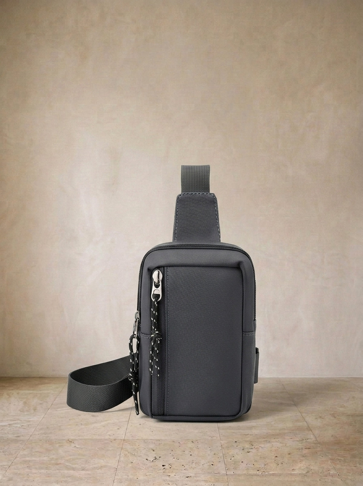 Cinza | Bolsa de ombro de nylon Ruse cinza – bolsa sozinha, foto de produto