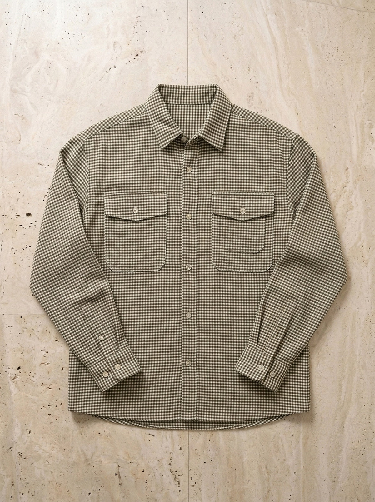Marrom | Camisa pied-de-poule San Gimignano marrom – peça sozinha vista de cima