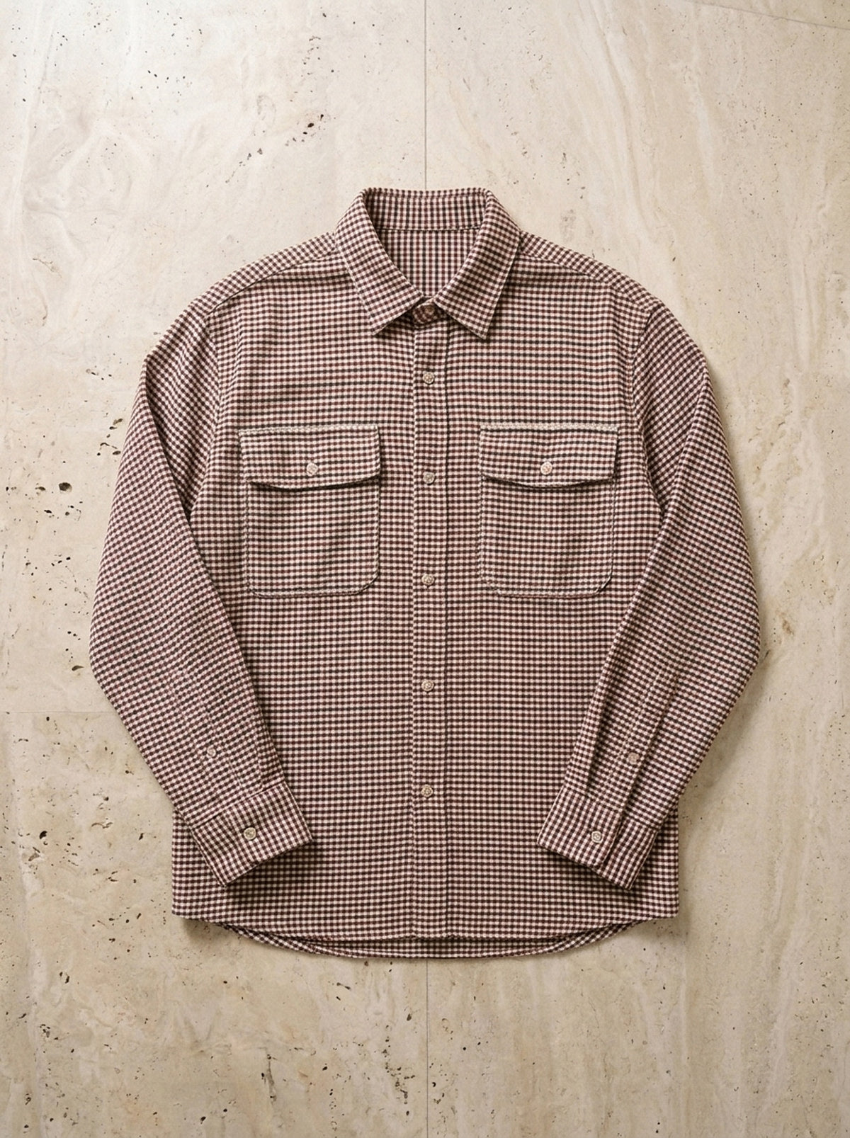 Vermelho | Camisa pied-de-poule San Gimignano vermelho – peça sozinha vista de cima