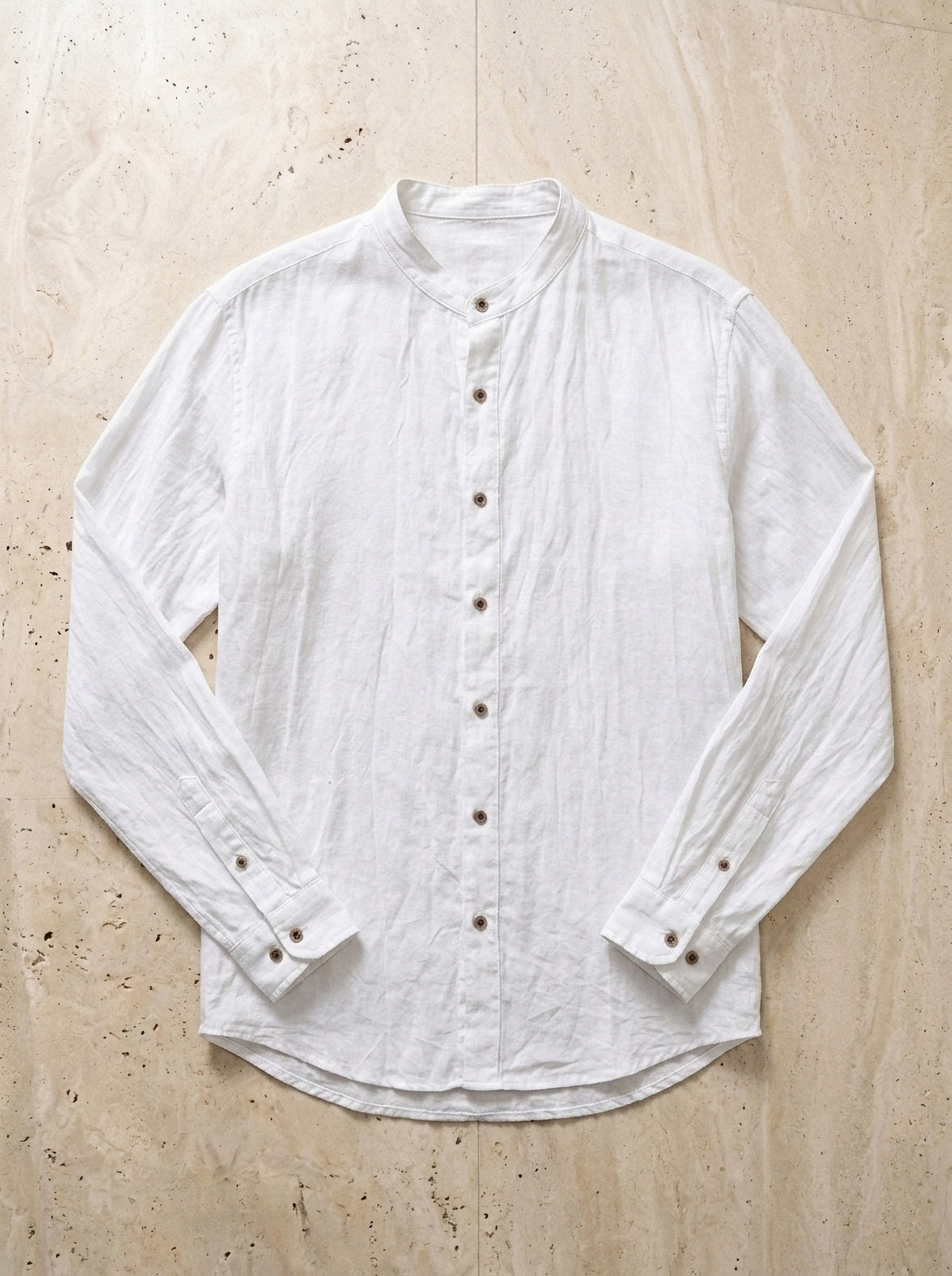 Branco | Camisa social de linho San Sebastián branco – peça sozinha vista de cima