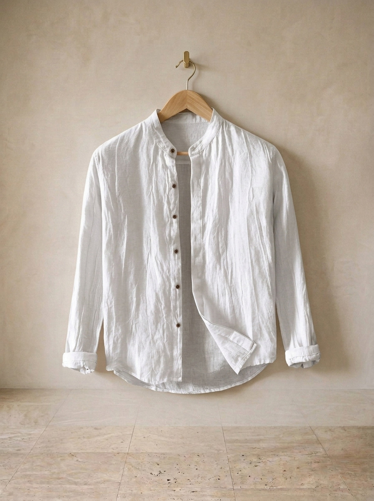 Branco | Camisa social de linho San Sebastián branco – peça sozinha, foto de produto